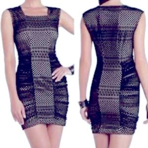 BCBGMaxAzria Dress Cream xxs/ xs Eyelet Bodycon Renee $178 washable